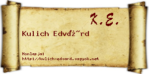 Kulich Edvárd névjegykártya